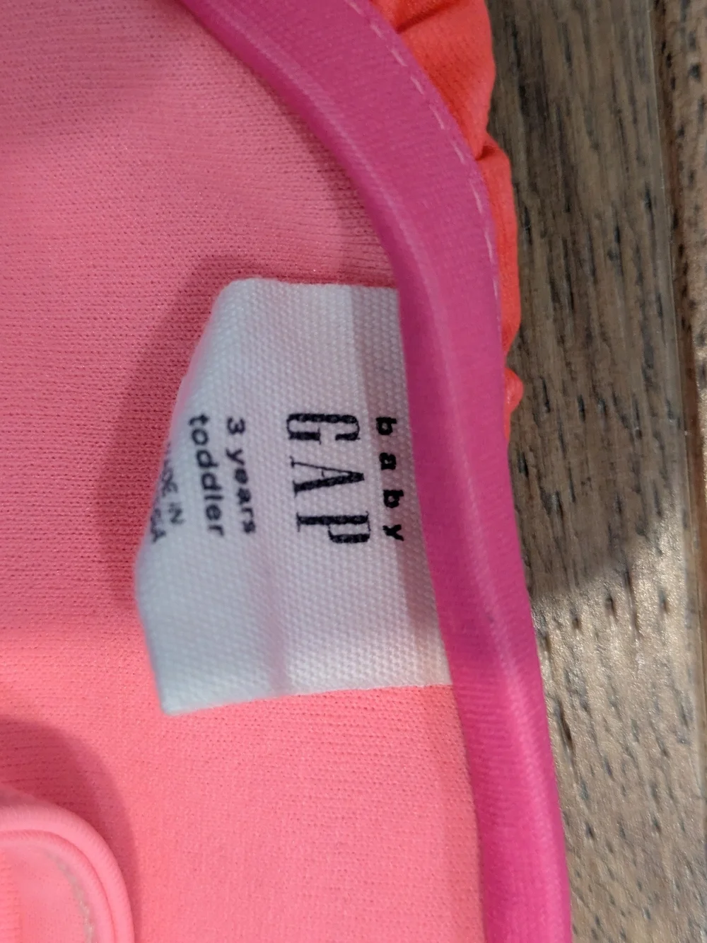 Old Navy Girls' Pink Orange Gradient and Floral One-Piece Swimsuit Set